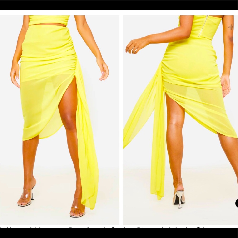 Pretty Little Thing Yellow Skirt 💛 NWT 6 Medium